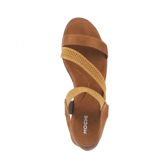 Mochi Women Tan Casual Sandals (SKU: 33-1416-23-36)