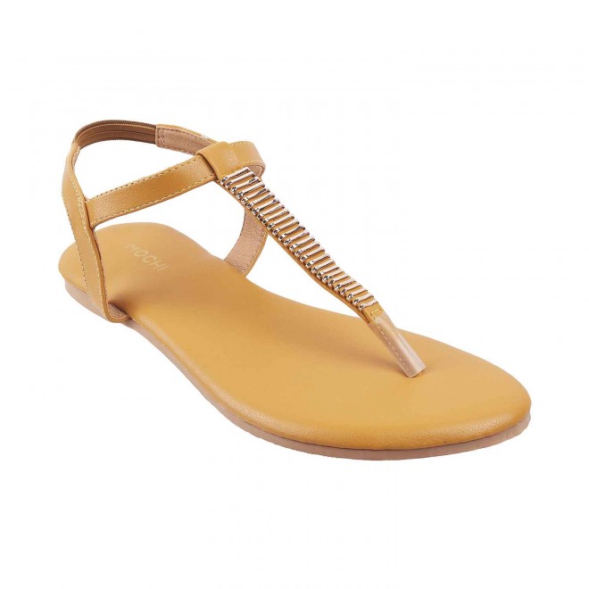 Mochi Women Yellow Casual Sandals (SKU: 33-1417-33-36)