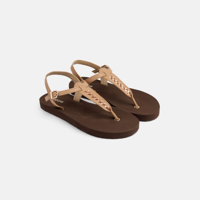 Mochi Women Tan Casual Sandals (SKU: 33-1431-23-37)
