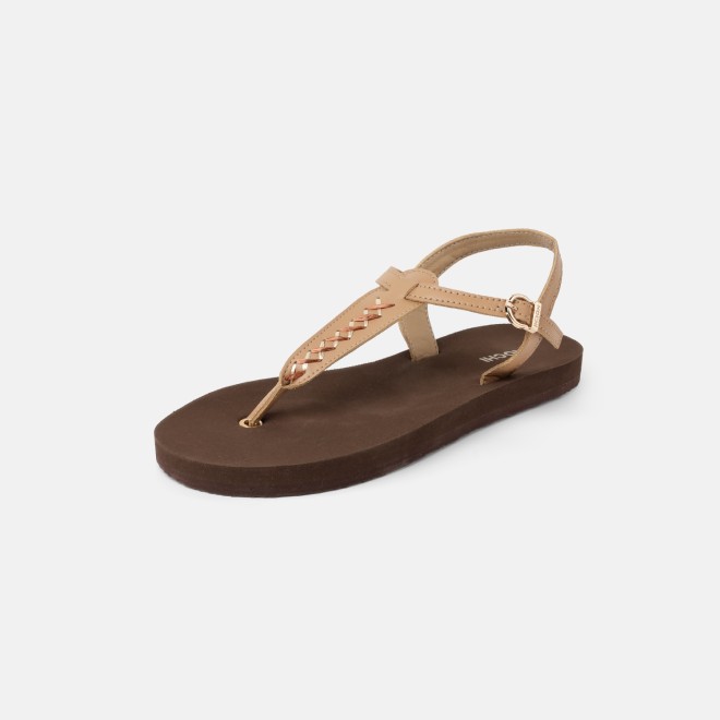 Mochi Women Tan Casual Sandals (SKU: 33-1431-23-37)