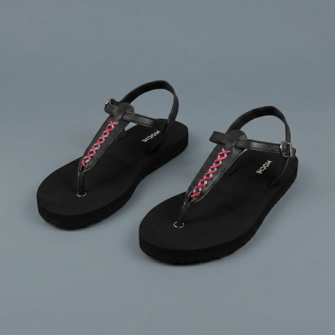 Mochi Women Black Casual Sandals (SKU: 33-1431-11-36)