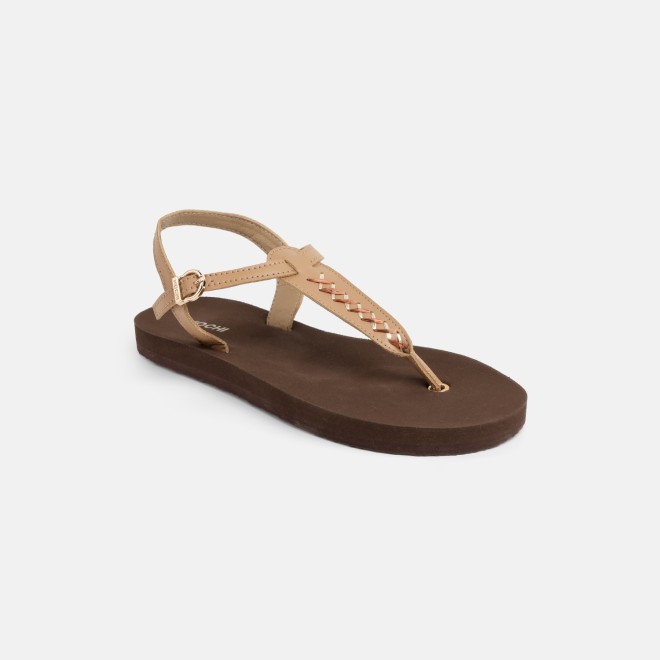 Mochi Women Tan Casual Sandals (SKU: 33-1431-23-37)
