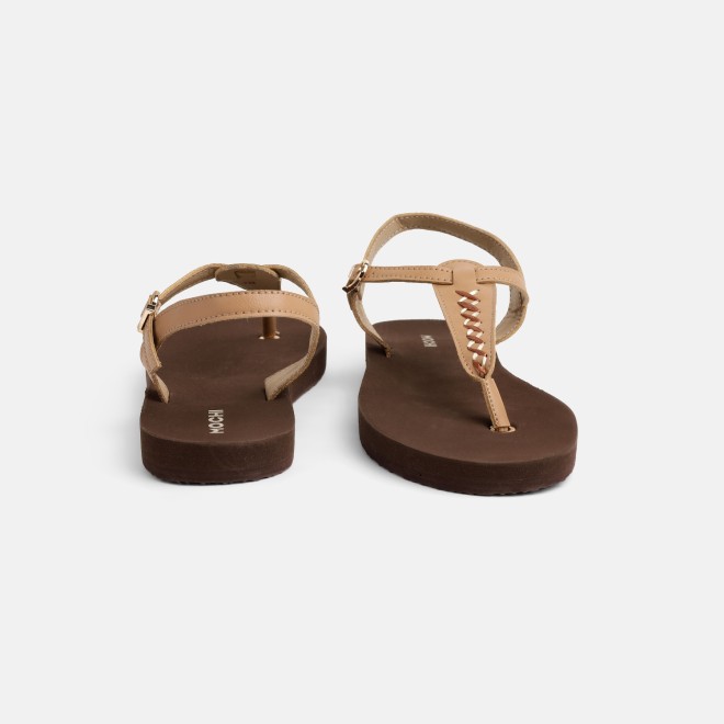 Mochi Women Tan Casual Sandals (SKU: 33-1431-23-37)