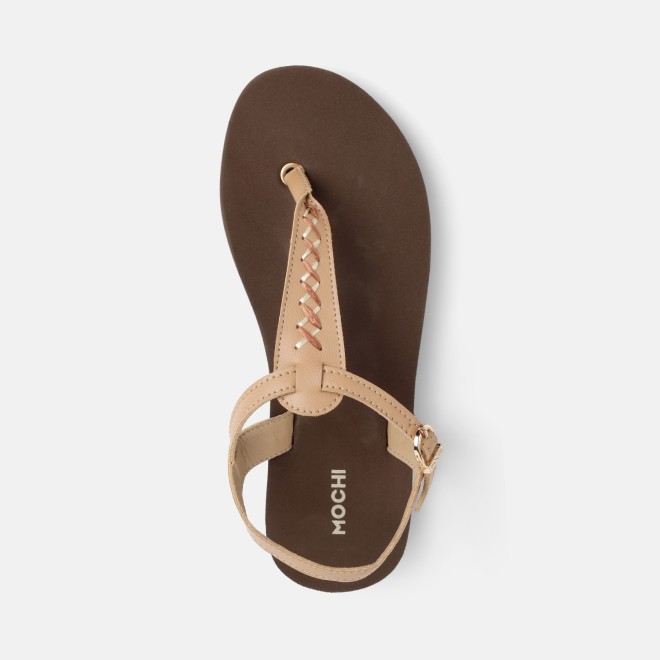 Mochi Women Tan Casual Sandals (SKU: 33-1431-23-37)