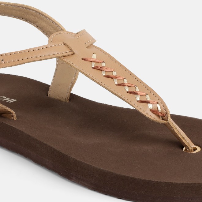 Mochi Women Tan Casual Sandals (SKU: 33-1431-23-37)