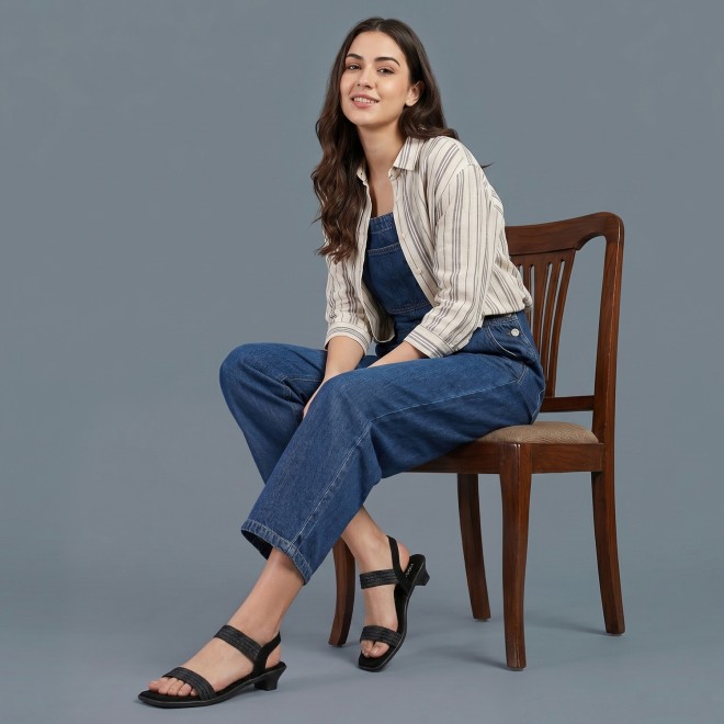Mochi Women Black Casual Sandals (SKU: 33-1459-11-36)