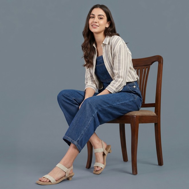 Mochi Women Gold Casual Sandals (SKU: 33-1459-15-36)