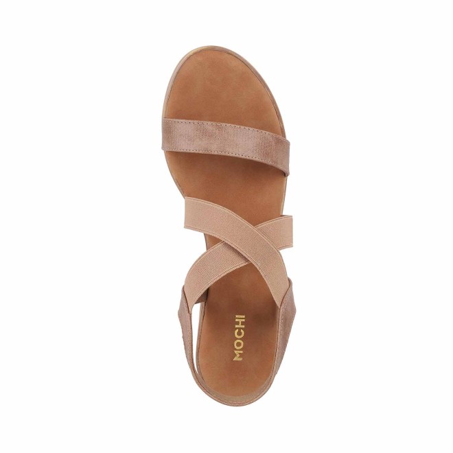 Mochi Women Beige Casual Sandals (SKU: 33-1482-20-40)