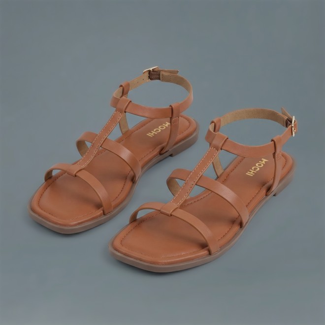 Mochi Women Tan Casual Gladiators