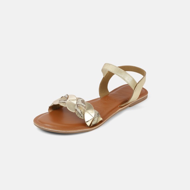 Mochi Women Gold Casual Sandals (SKU: 33-1516-15-37)