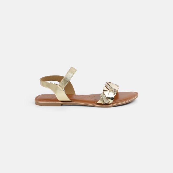 Mochi Women Gold Casual Sandals (SKU: 33-1516-15-37)