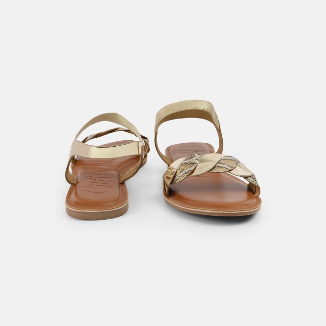Mochi Women Gold Casual Sandals (SKU: 33-1516-15-37)