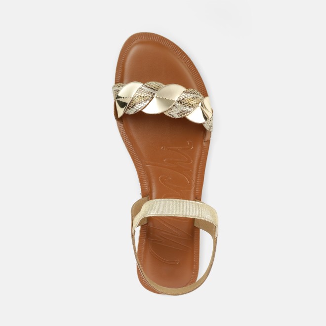 Mochi Women Gold Casual Sandals (SKU: 33-1516-15-37)