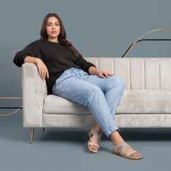 Mochi Women Beige Casual Sandals