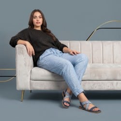 Mochi Women Blue Casual Sandals