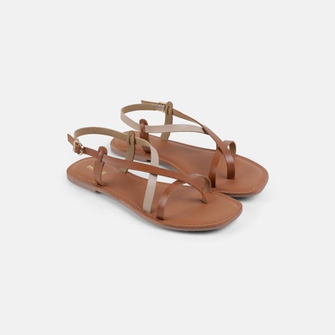 Mochi Women Tan Casual Gladiators (SKU: 33-1521-23-36)