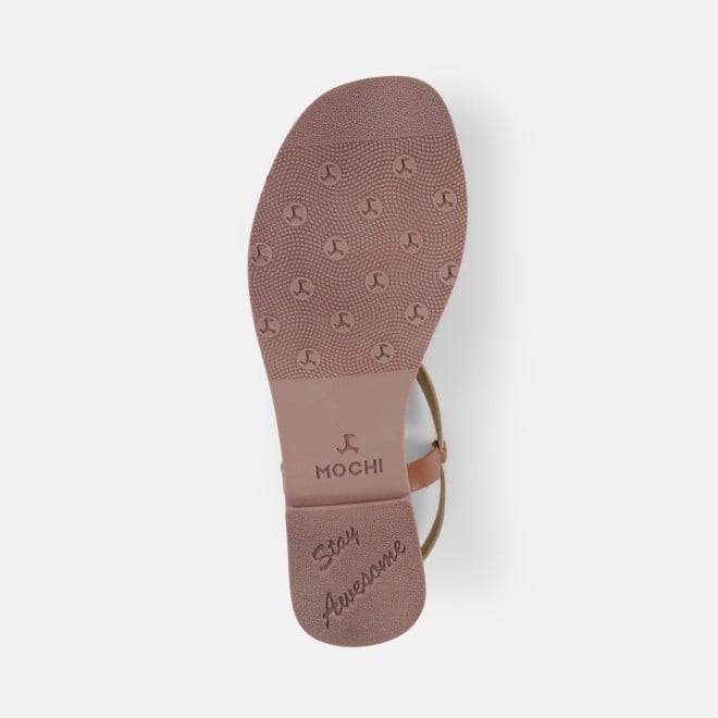 Mochi Women Tan Casual Gladiators (SKU: 33-1521-23-36)