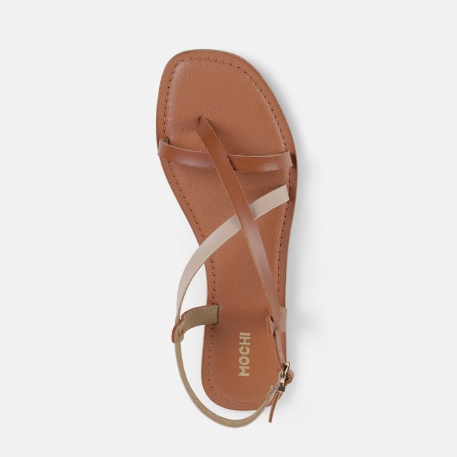 Mochi Women Tan Casual Gladiators (SKU: 33-1521-23-36)