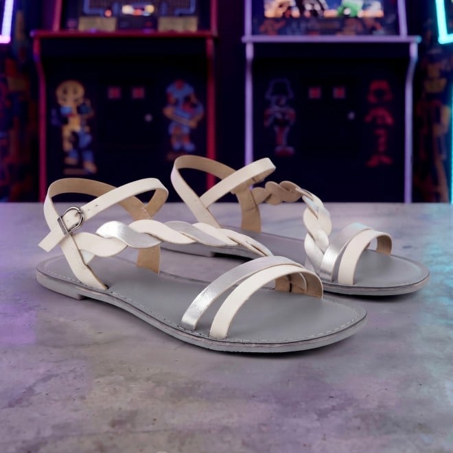 Mochi Women White Casual Gladiators (SKU: 33-1522-16-36)