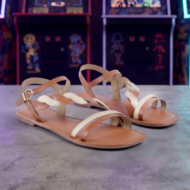 Mochi Women Tan Casual Gladiators (SKU: 33-1522-23-36)