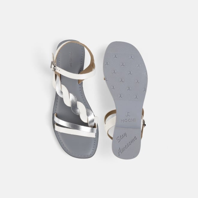 Mochi Women White Casual Gladiators (SKU: 33-1522-16-36)