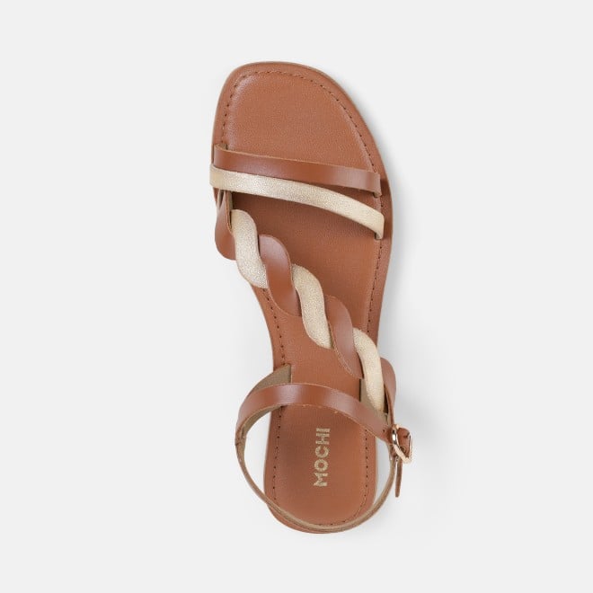 Mochi Women Tan Casual Gladiators (SKU: 33-1522-23-36)