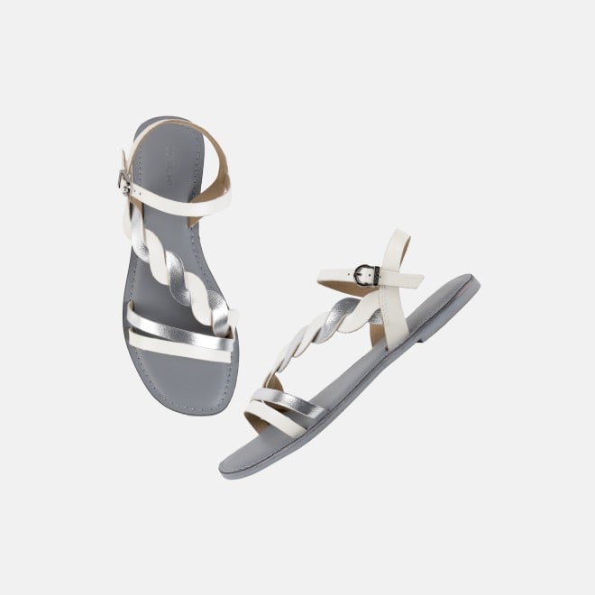 Mochi Women White Casual Gladiators (SKU: 33-1522-16-36)