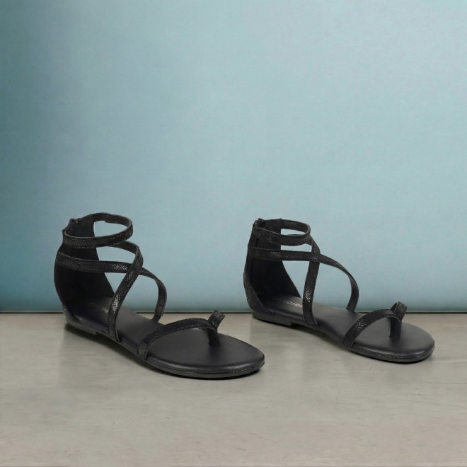 Mochi Women Black Casual Gladiators