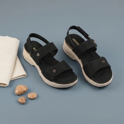 Mochi Women Black Casual Sandals