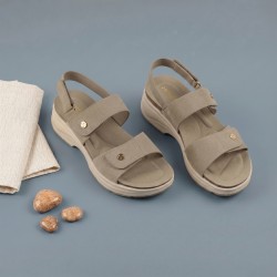 Mochi Women Beige Casual Sandals