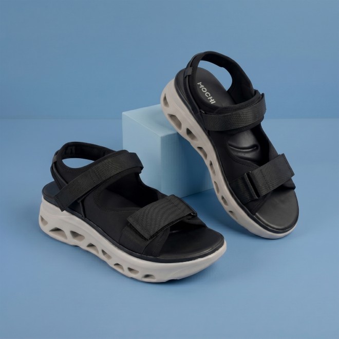 Mochi Women Black Casual Sandals