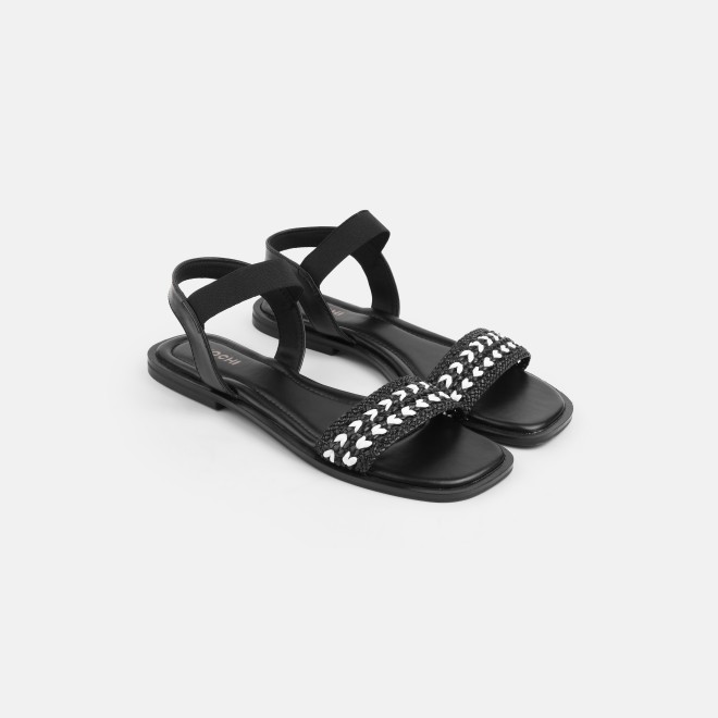 Mochi Women Black Casual Sandals (SKU: 33-1562-11-36)