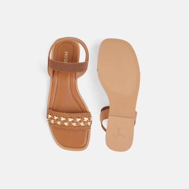 Mochi Women Tan Casual Sandals (SKU: 33-1562-23-36)