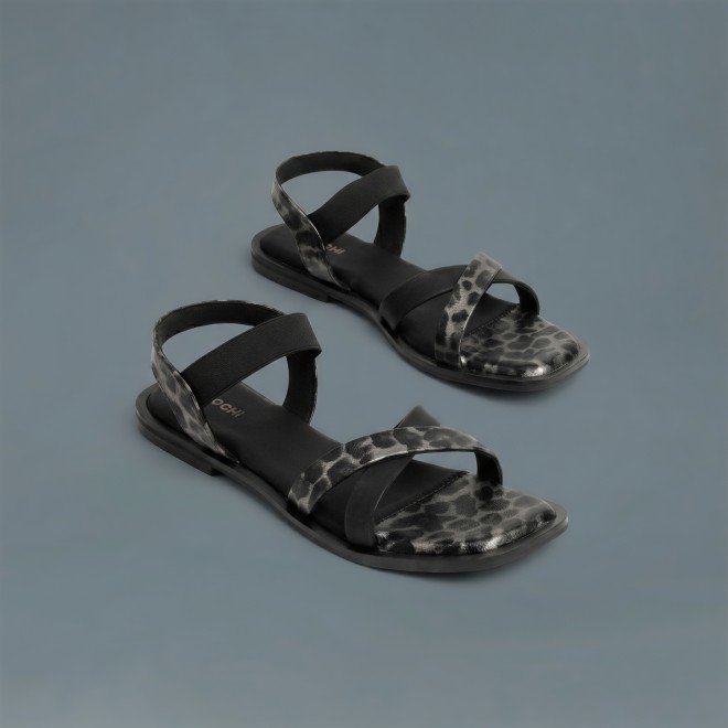 Mochi Women Black Casual Sandals