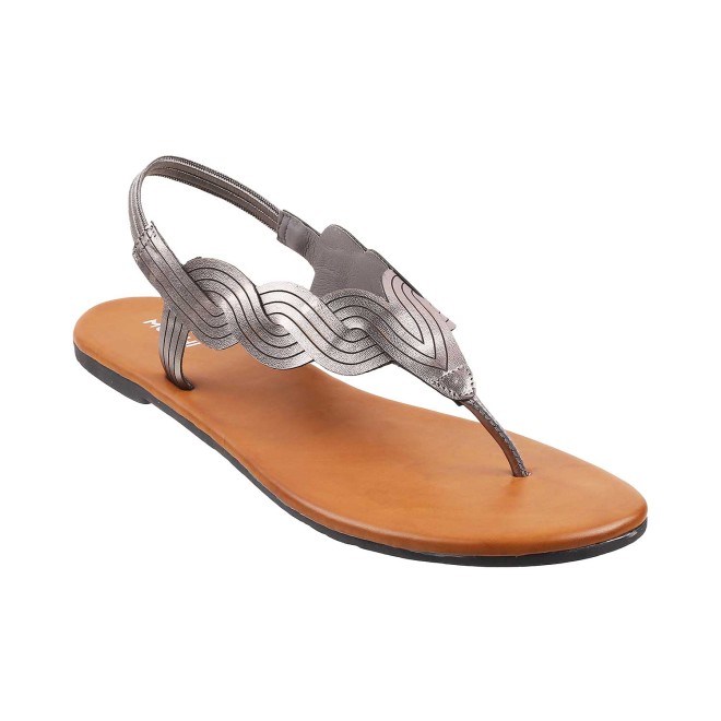 Mochi Women Gun-Metal Casual Sandals (SKU: 33-3082-29-36)