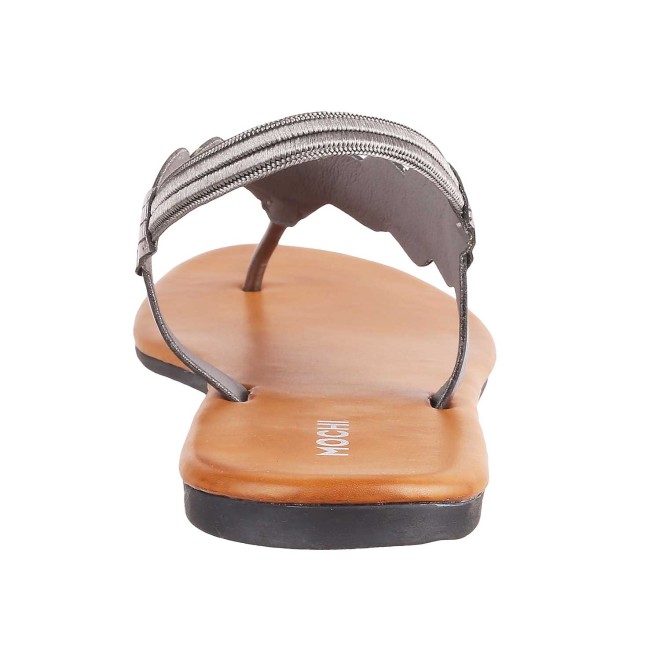 Mochi Women Gun-Metal Casual Sandals (SKU: 33-3082-29-36)