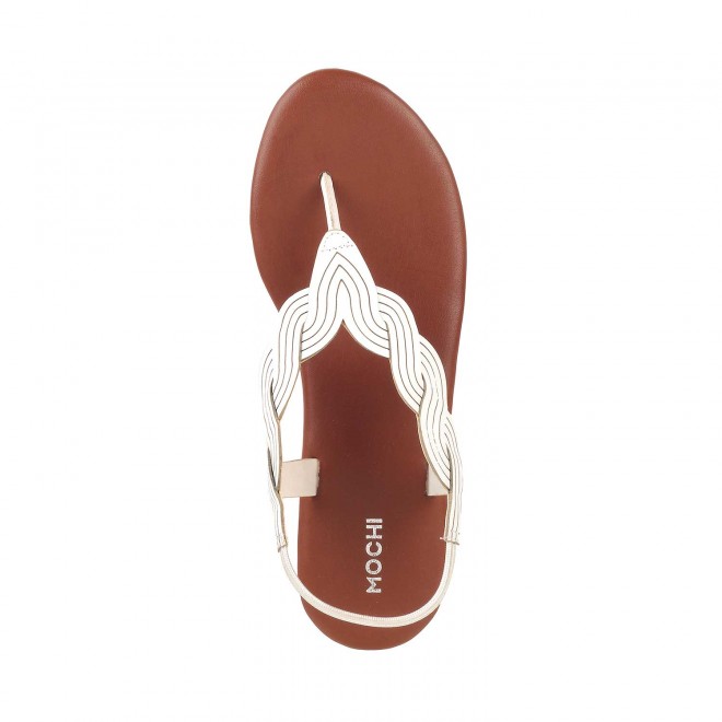 Mochi Women White Casual Sandals (SKU: 33-3082-16-36)