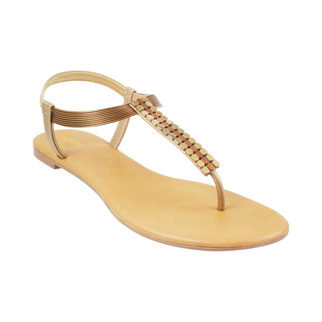 Mochi Women Antique-Gold Casual Sandals (SKU: 33-3137-28-36)