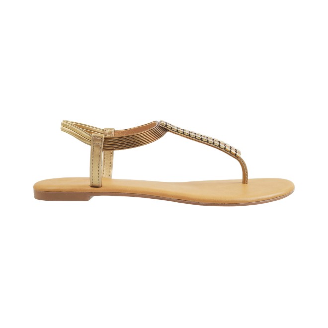 Mochi Women Antique-Gold Casual Sandals (SKU: 33-3137-28-36)