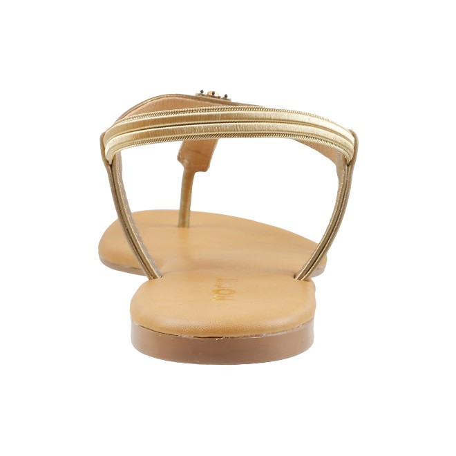 Mochi Women Antique-Gold Casual Sandals (SKU: 33-3137-28-36)
