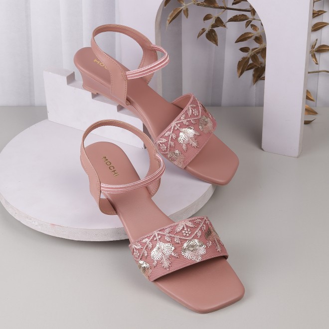 Women Peach Casual Sandals