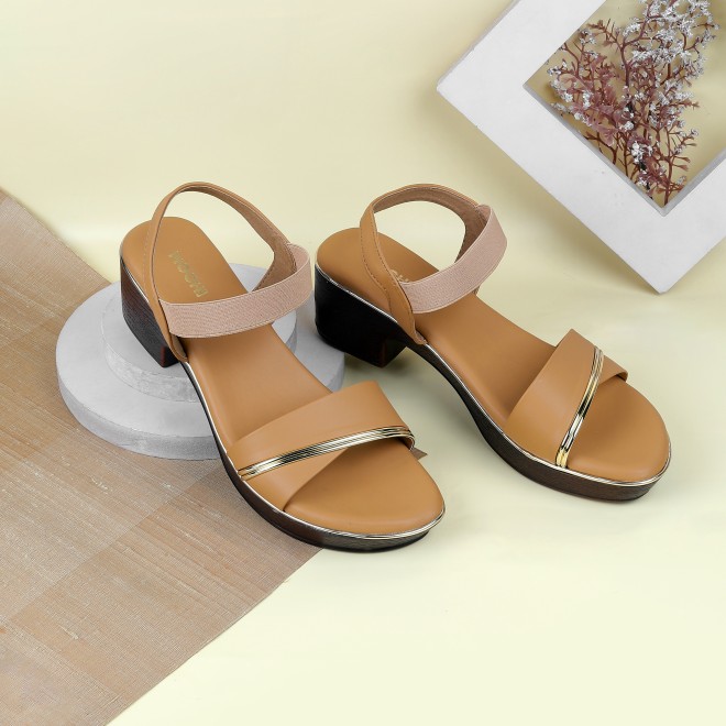 Mochi Women Tan Casual Sandals (SKU: 33-631-23-36)