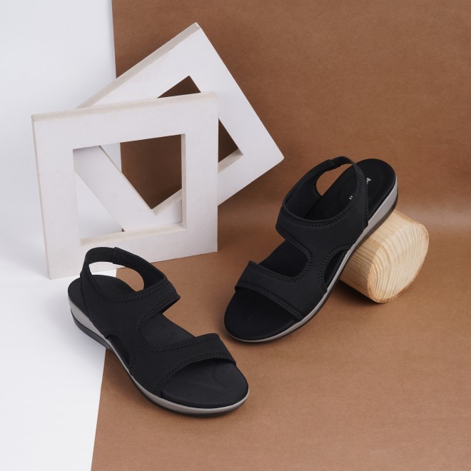 Mochi Women Black Casual Sandals