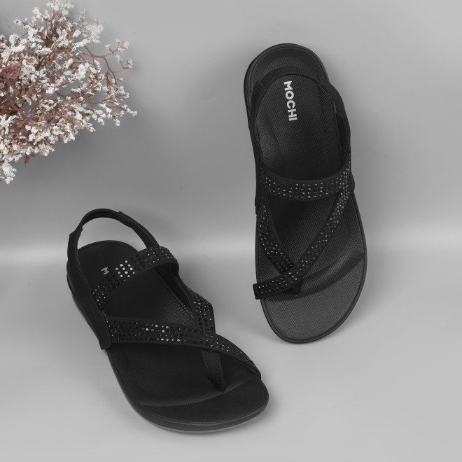 Mochi Women Black Casual Sandals (SKU: 33-644-11-36)