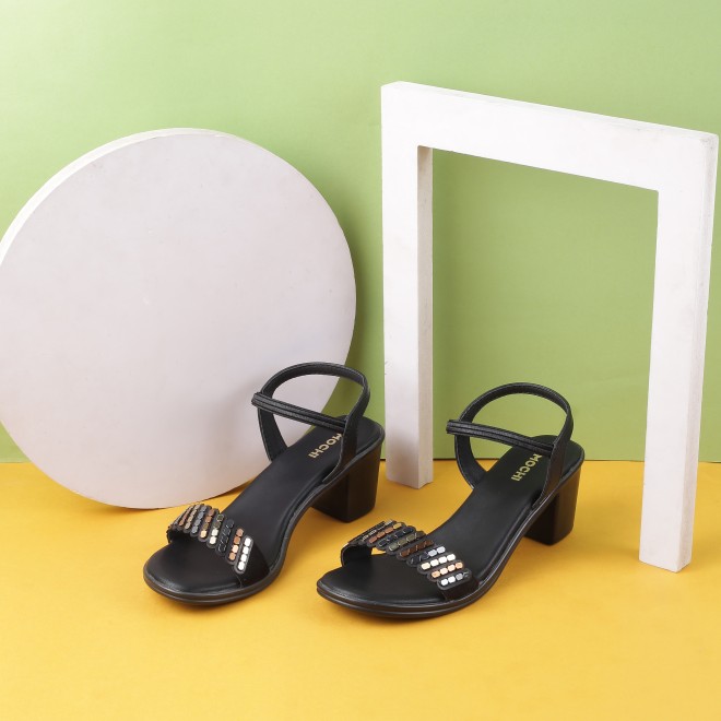 Mochi Women Black Casual Sandals