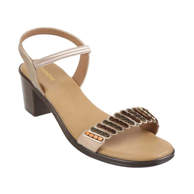 Mochi Women Gold Casual Sandals (SKU: 33-764-15-36)