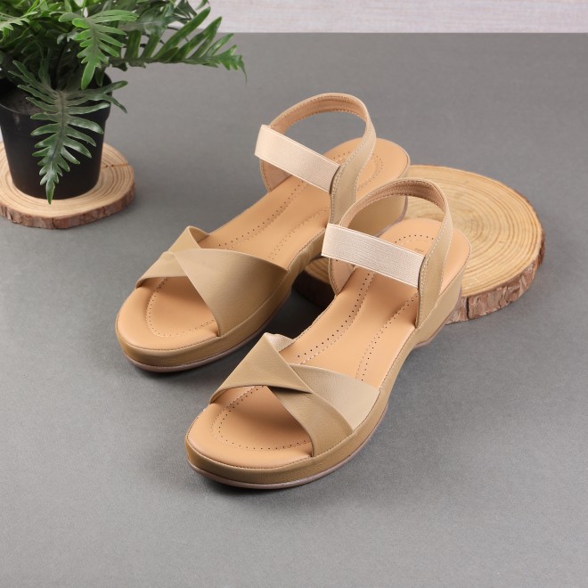 Mochi Women Beige Casual Sandals (SKU: 33-799-20-36)