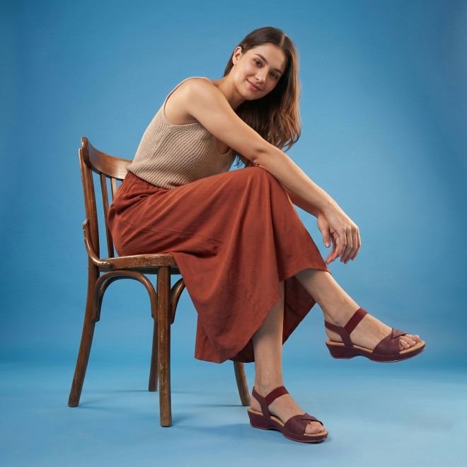 Mochi Women Wine Casual Sandals (SKU: 33-799-58-36)