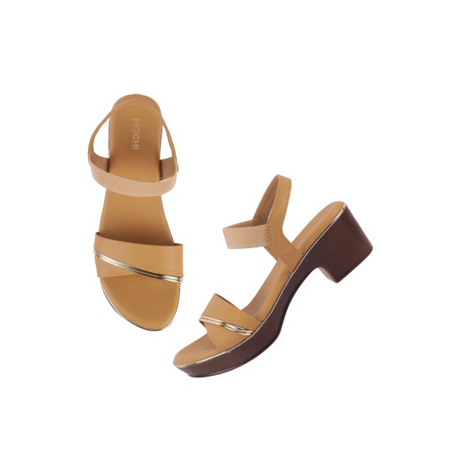 Mochi Women Tan Casual Sandals (SKU: 33-800631-23-36)