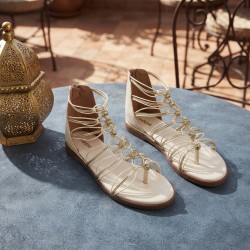 Mochi Women Beige Casual Gladiators